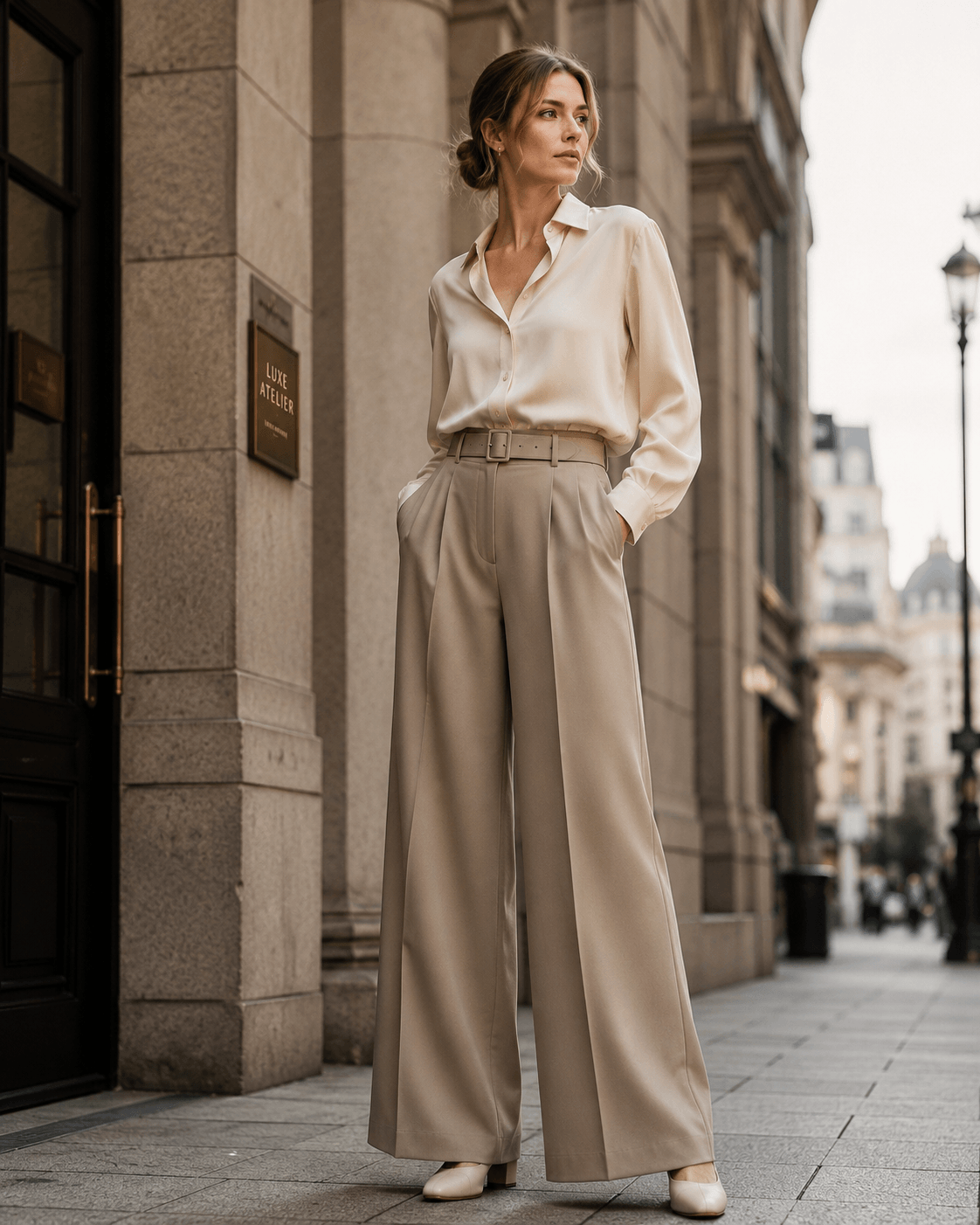 High-Waist Wide Leg Trousers